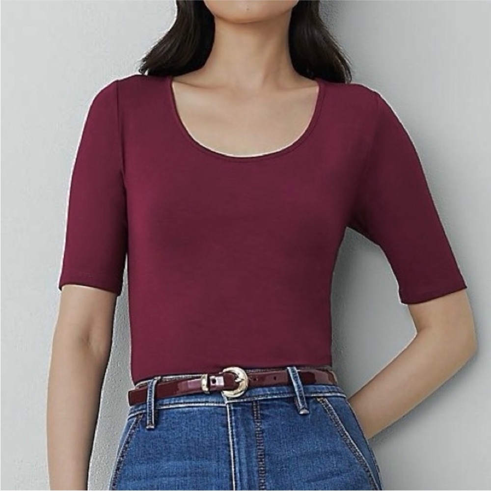 💜 (NWOT) Klassy Network Quarter Sleeve Scoop Bramisuit in Mahogany | XS